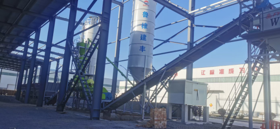 用于滨州市建筑垃圾再生利用项目建设的1台SWBZ800-D叠加式二级搅拌稳定土拌和站